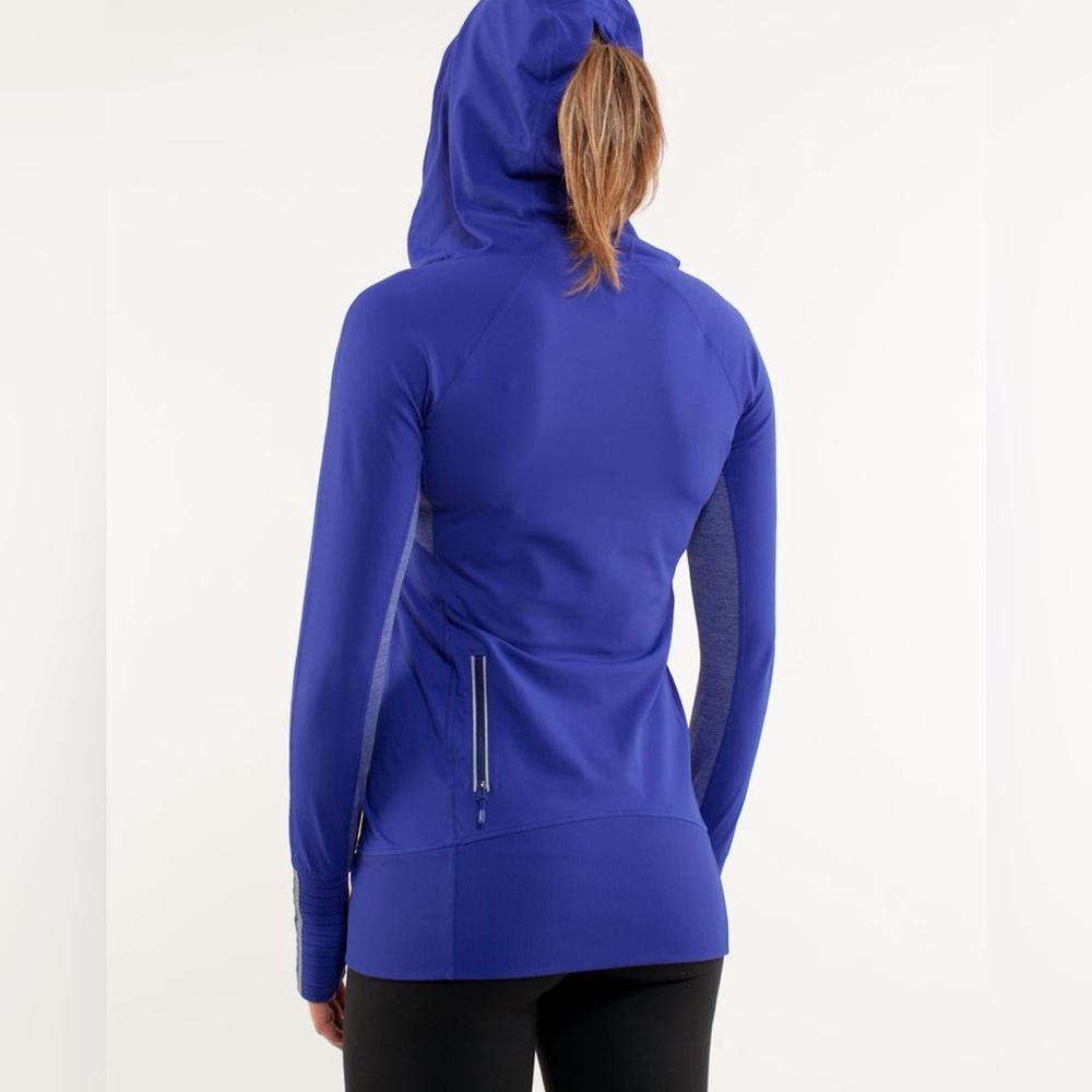 Lululemon Run: Stay On Course Pullover Hooded Jacket Size 8 Blue